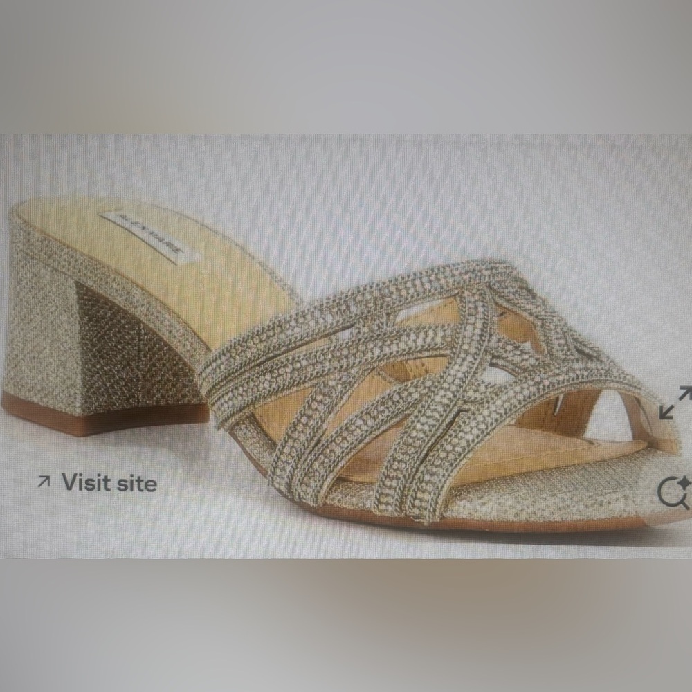 New Women’s Alex Marie Saline Shimmer Chain Rhinestone Dress Sandal. 6